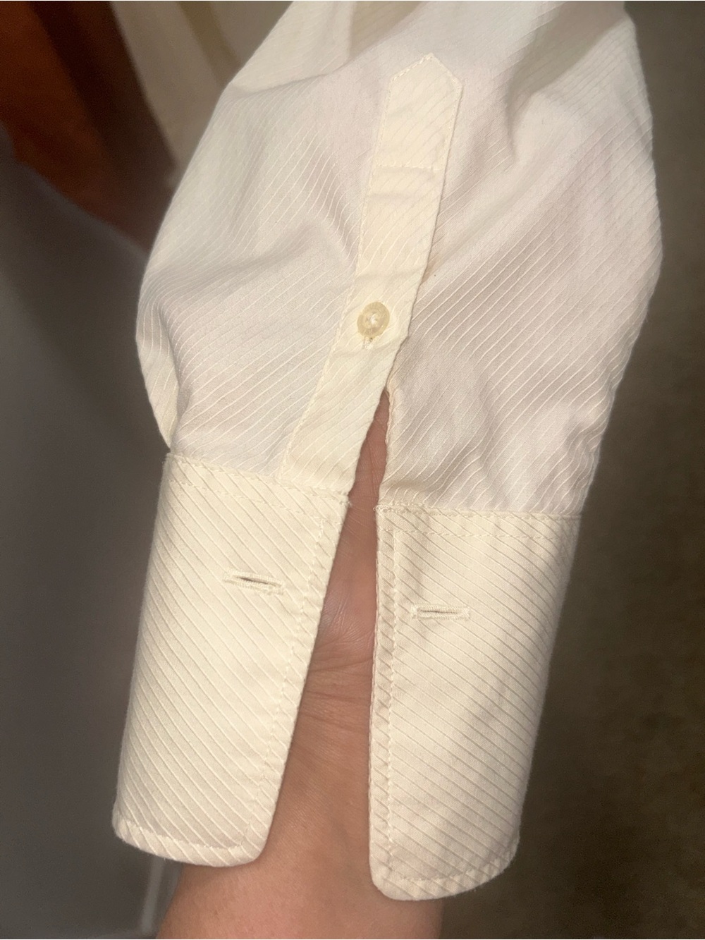 Lauren Ralph Lauren 1X Ivory Pleated Bib Front 100% Cotton Button Down - Picture 9 of 9